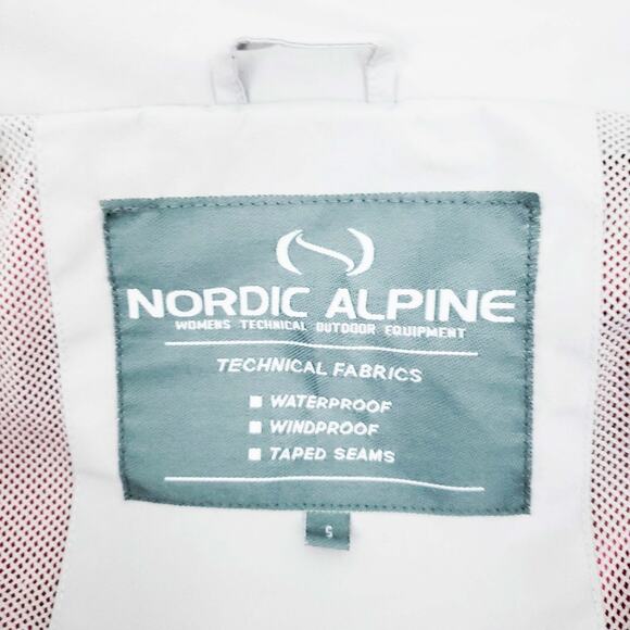 Nordic Alpine Waterproof Hooded Anorak Raincoat Red Jacket Windproof Size Small - Picture 10 of 10